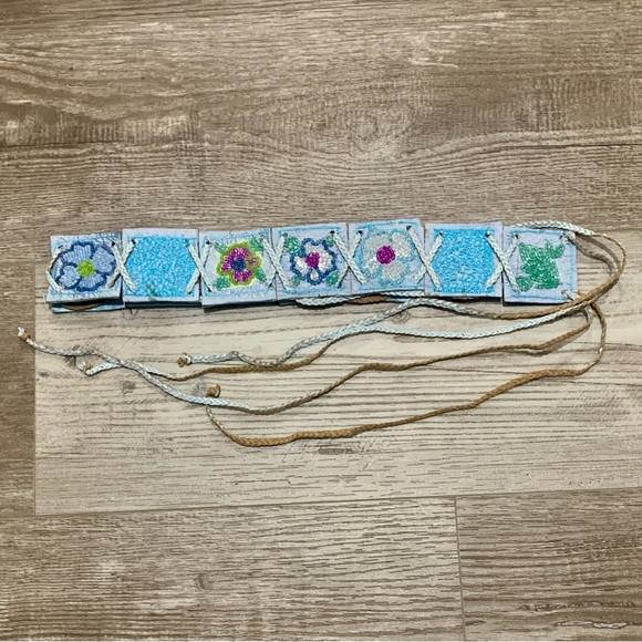 Chan Luu Accessories - Chan Luu Floral Beaded Belt - Lt Blue